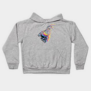 CMYK Hair-Skull Kids Hoodie